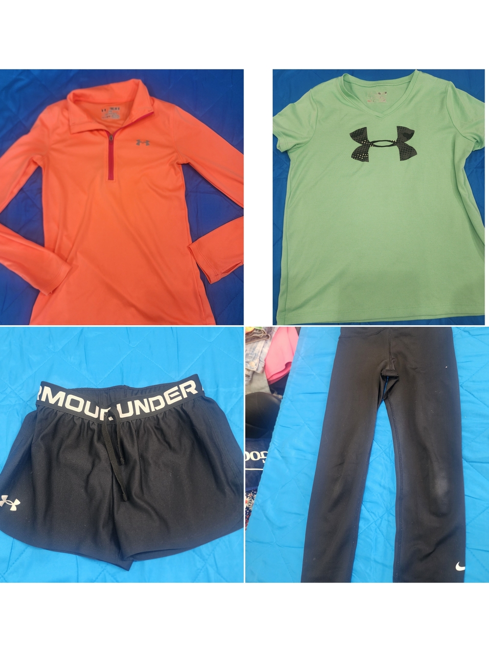Under Armour Girls Activewear Set - Coral, Mint, Black Nike Pants